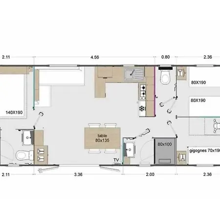 Mobilhome 4 Etoiles - Piscine - Eehdaf Grayan-et-l'Hopital